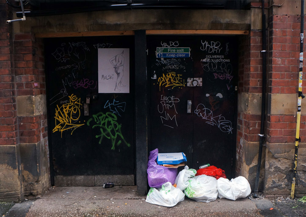 Door with bags