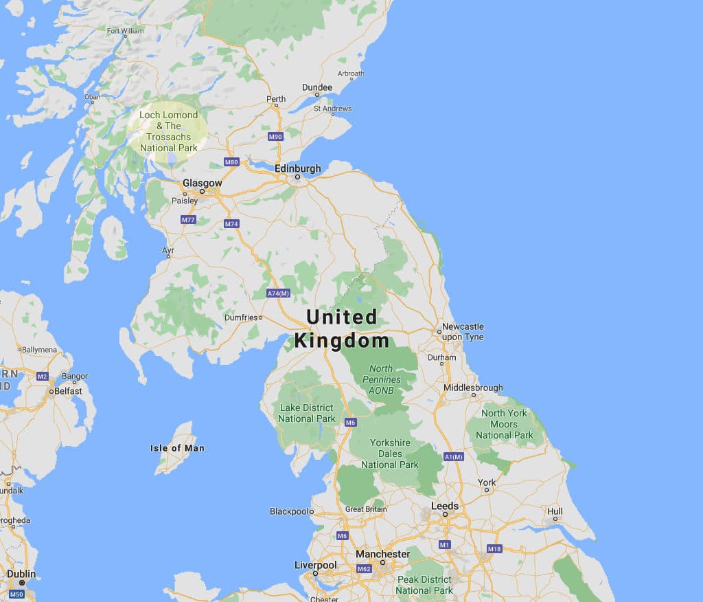 Looch Lommond and The Trossachs map