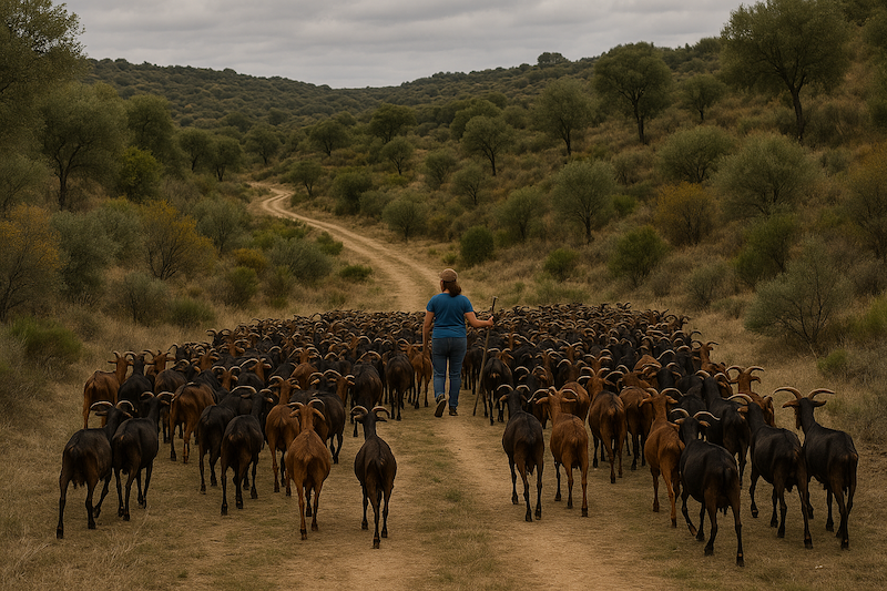 mujer en el mundo rural, mujer pasotreando su rebaño