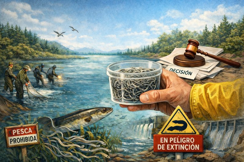 Las anguila en peligro de extinción